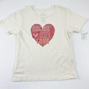 HiRes Shirt Juniors Medium Short Sleeve Tee Crew Share the Love Heart NWT
